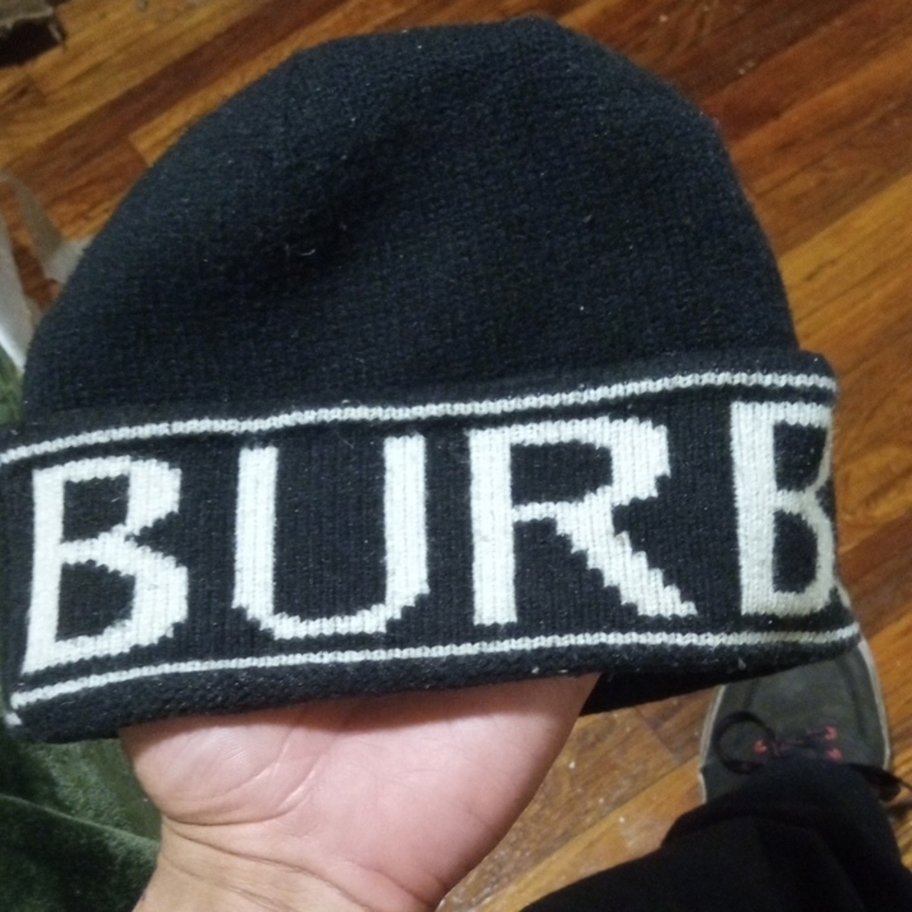 Black Knit Beanie with Logo